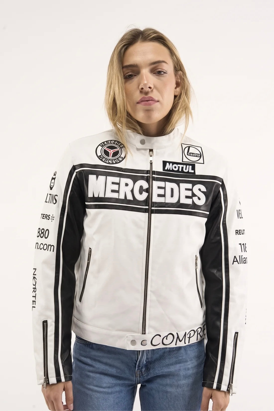 BENZO WHITE LEATHER JACKET