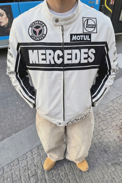 BENZO WHITE LEATHER JACKET