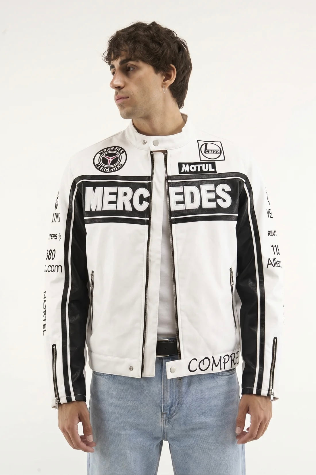 BENZO WHITE LEATHER JACKET
