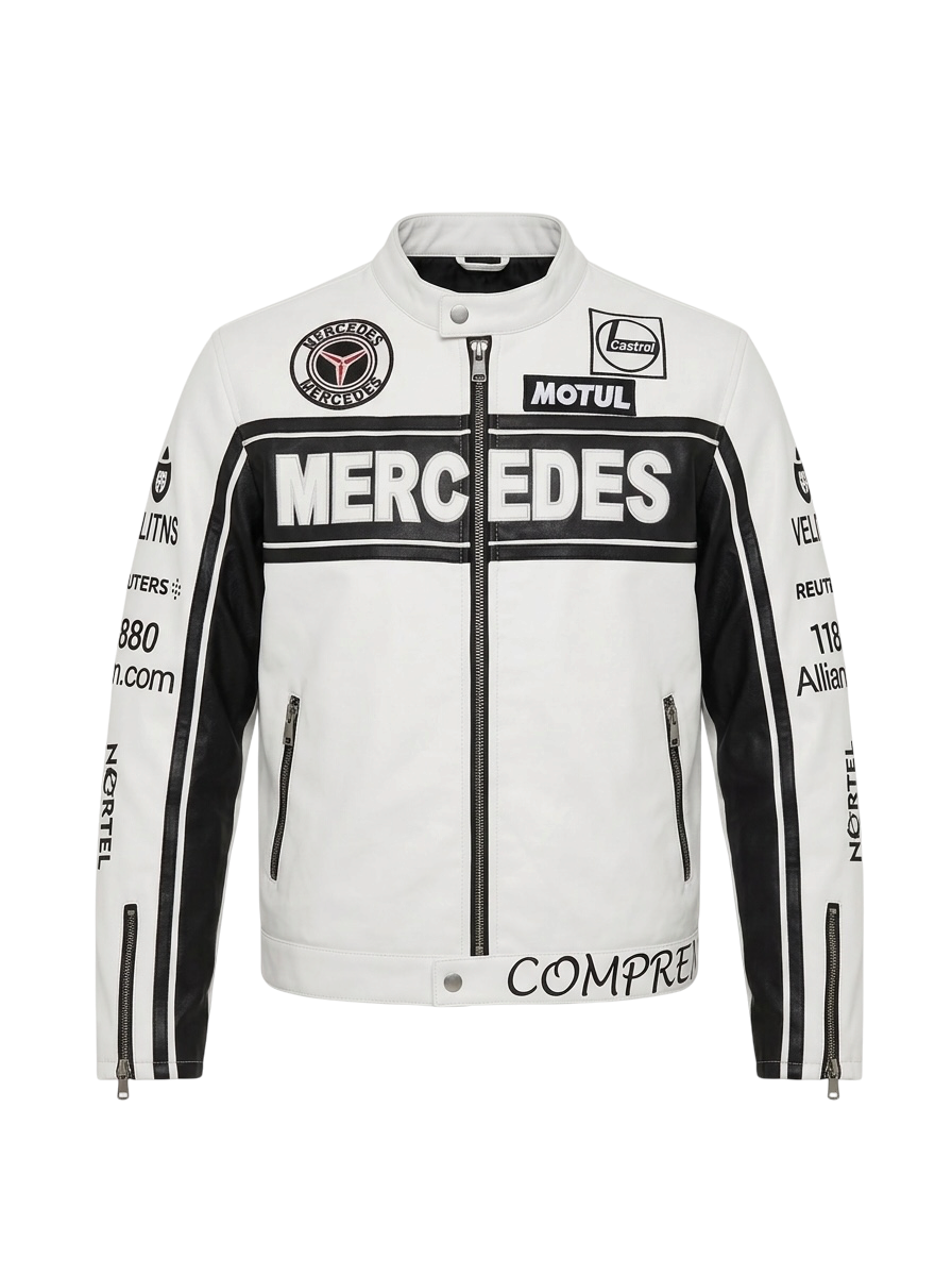 BENZO WHITE LEATHER JACKET