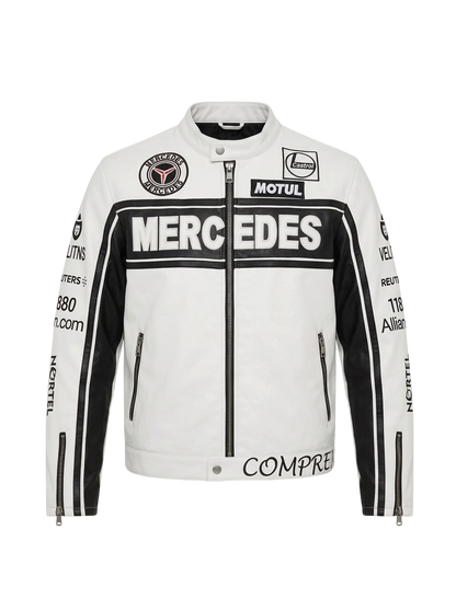 BENZO WHITE LEATHER JACKET