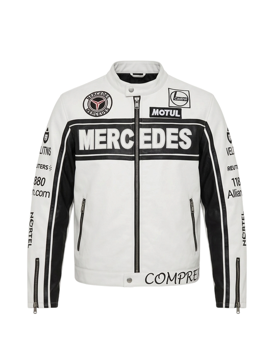 BENZO WHITE LEATHER JACKET