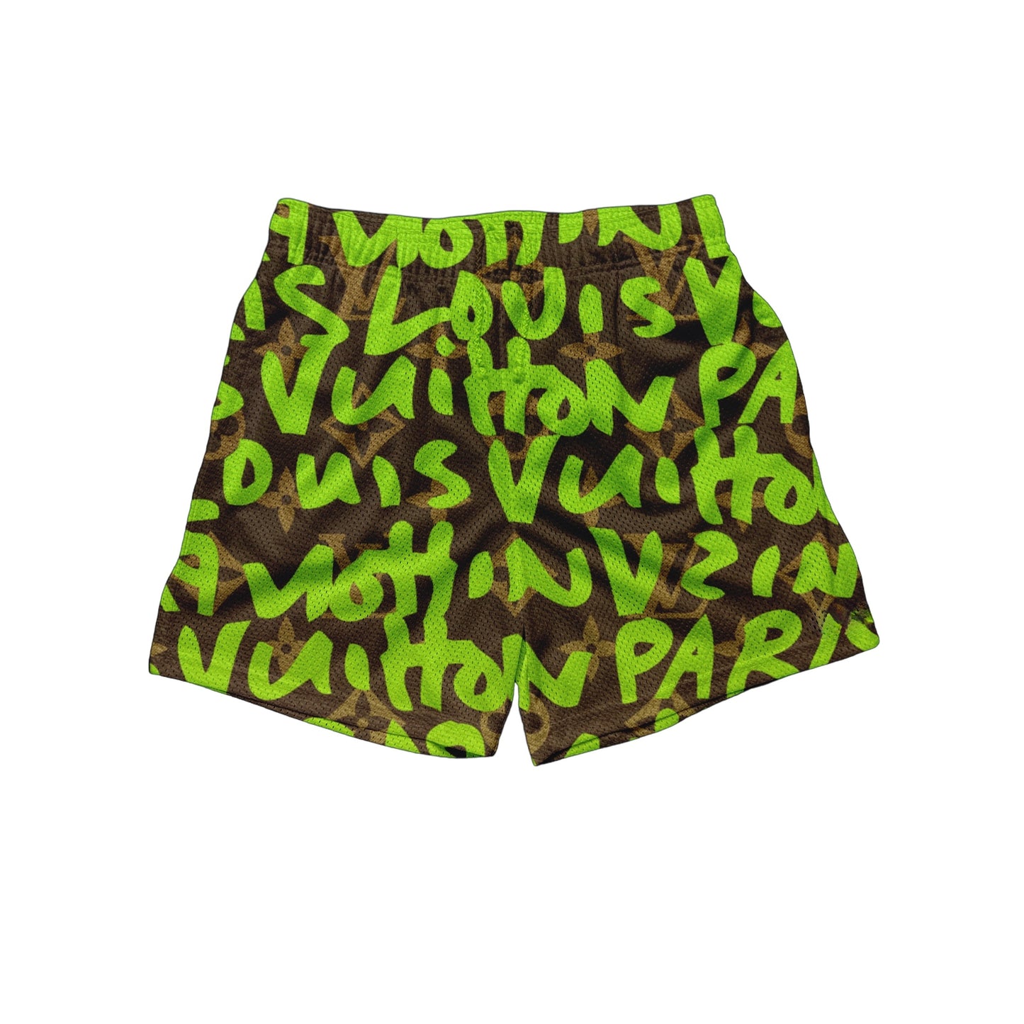 PARIS GRID LIME SHORTS